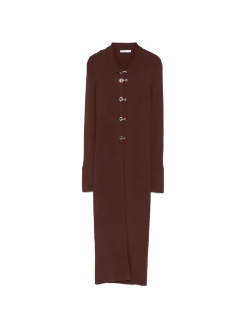 Patrizia Pepe ribbed toggle-fastening cardigan Brown 8K0423KK003B887