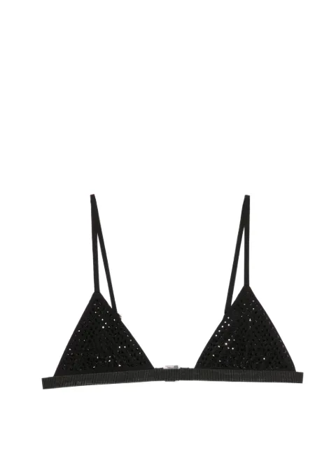 Patrizia Pepe rhinestone triangle bra Black 8I0000J0047K506