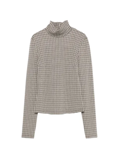 Patrizia Pepe micro-check high-neck top Neutrals 8M0133C0243J529