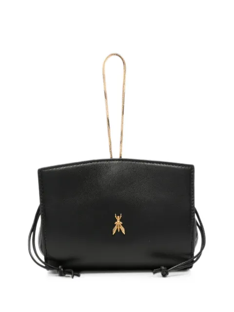 Patrizia Pepe logo-plaque drawstring clutch bag Black 8B0059L185K103