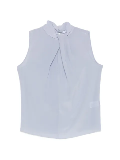 Patrizia Pepe high-neck pleat-detail blouse Blue 8C0125A156CB32