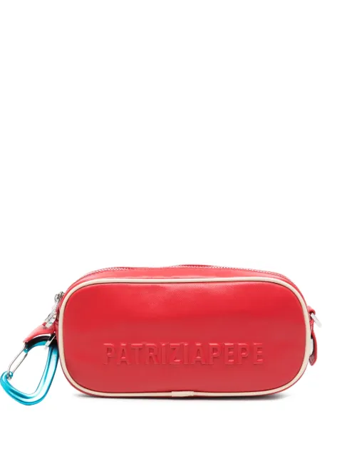 Patrizia Pepe (IM)PERFECTION embossed-logo shoulder bag Red 8B0116L0006R626