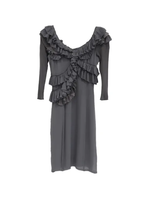 Burberry Pre-Owned ruffled silk dress Grey GILTPUUSCL760186W