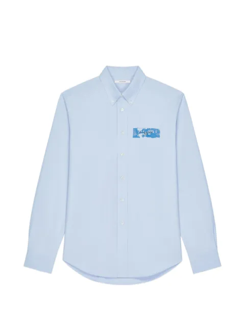Givenchy shirt in poplin with Givenchy Paris Paint print Blue BM617V1YMY