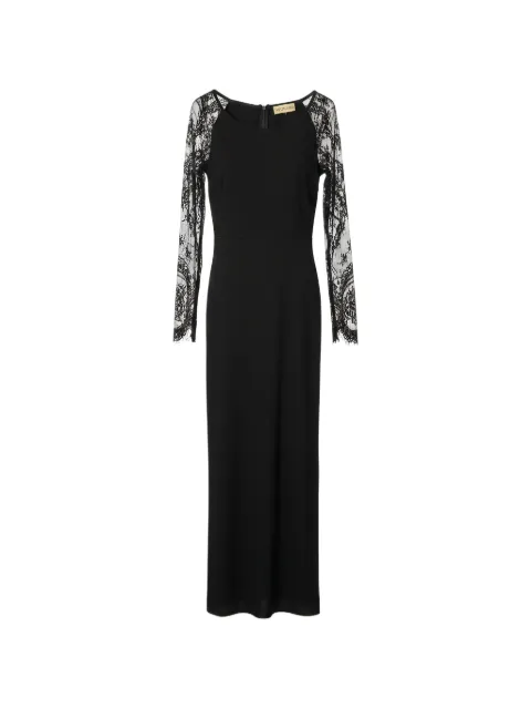 Valentino Garavani lace-panel long-sleeve maxi dress Black BKD15UAAL