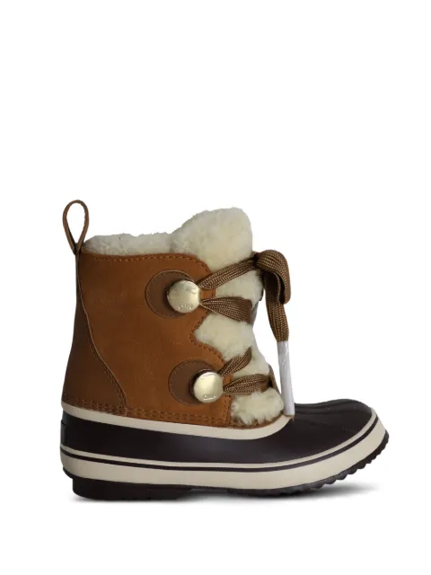 Chloé Vintage shearling-trim hiking boots Brown NAPPUGBSH302331W