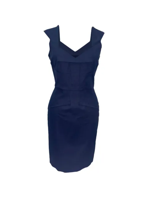 Roland Mouret V-neck tailored mini dress Blue RFCPUGBCL756821W