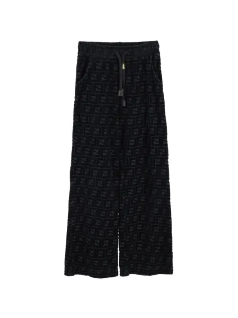 Fendi Pre-Owned FF monogram velvet trousers Black NAPPUGBCL480451W