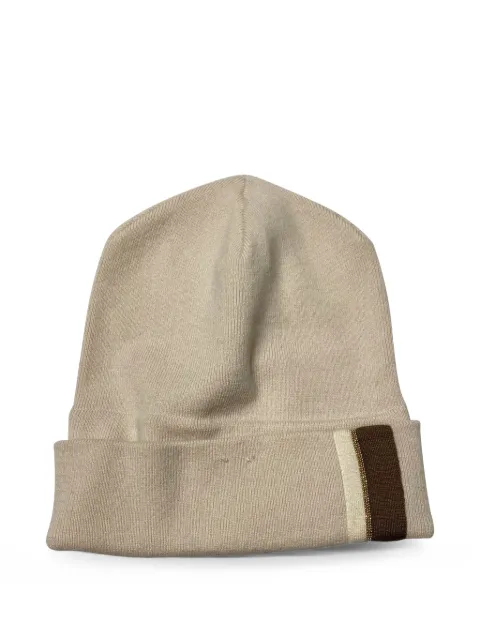 Brunello Cucinelli Vintage Monili knit beanie hat Neutrals NAPPUGBJE090438W