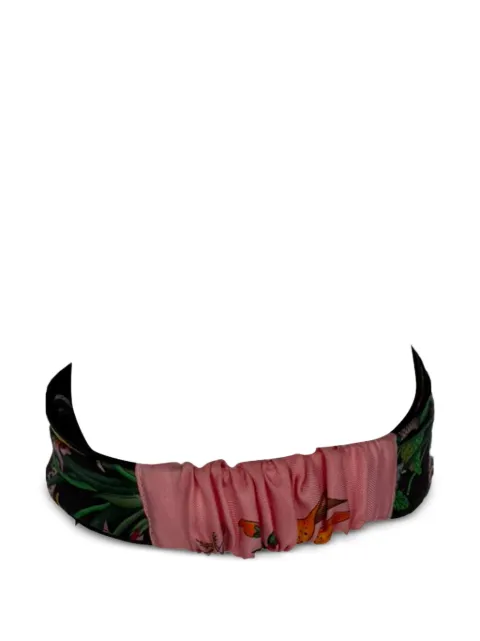 Gucci Pre-Owned floral-print silk headband Black RFCPUGBAC761988W
