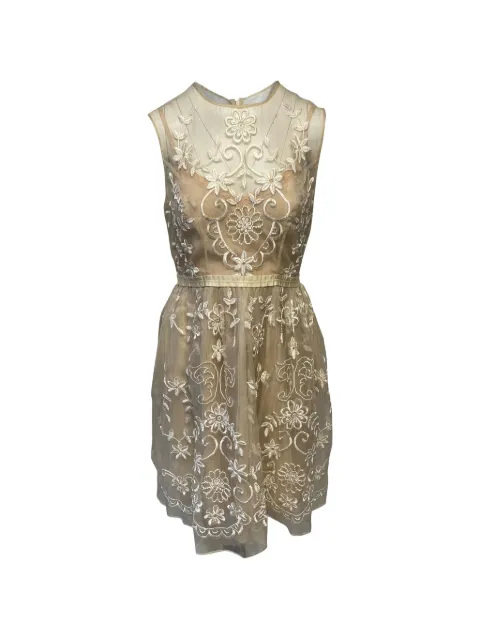 Needle & Thread embroidered lace dress Neutrals HNPUGBCL075515W
