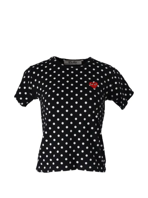 Comme Des Garçons Pre-Owned PLAY polka-dot heart-patch T-shirt Black TONPUGBCL268525W