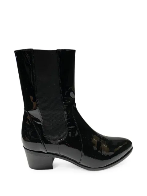 CHANEL Pre-Owned CC patent-leather ankle boots Black NAPPUGBSH085290W