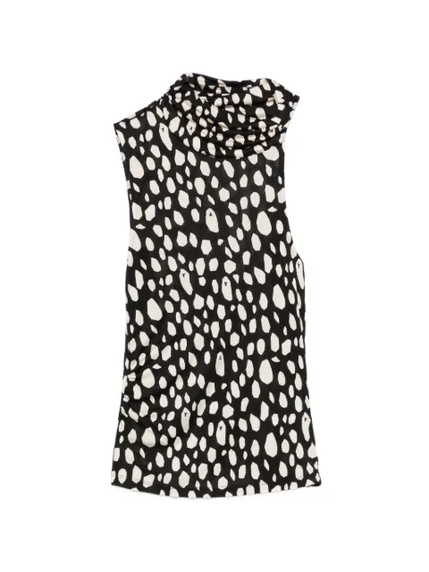 Patrizia Pepe graphic-print asymmetric top Black 8M0149J0048FG85
