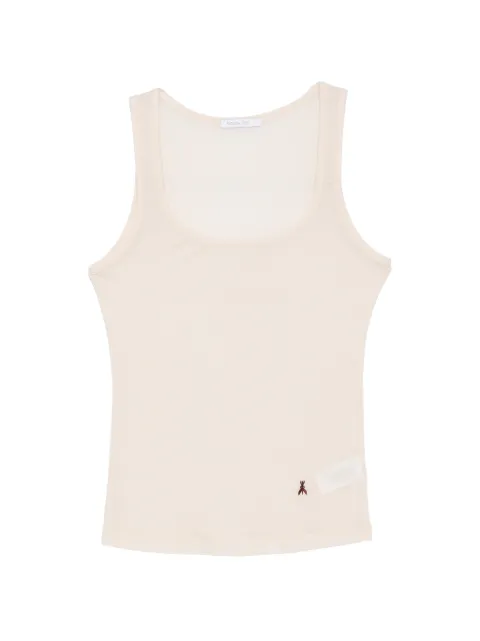 Patrizia Pepe ribbed logo-embroidered tank top Neutrals 8M0226J0072W405