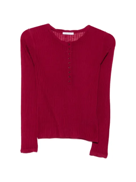Patrizia Pepe rib-knit button-placket sweater Red 8K0419K034R899