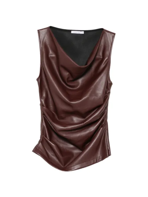 Patrizia Pepe draped coated top Brown 8C0113E005