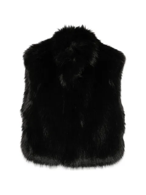 Patrizia Pepe faux-fur high-neck gillet Black 8F0056E0002K103