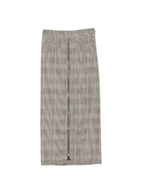 Patrizia Pepe check-print zip-fastening skirt Grey 8G0050C8003F603