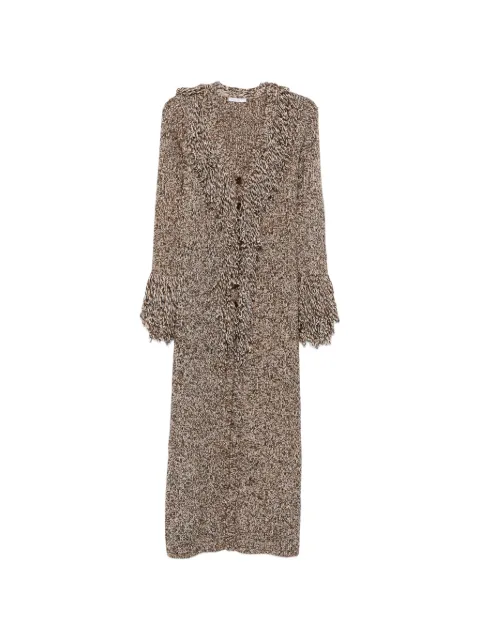 Patrizia Pepe fringed chiné-knit cardigan Brown 8O0081KK010B903
