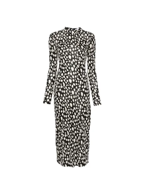 Patrizia Pepe graphic-print long-sleeve dress Black 8A0120J0048FG85