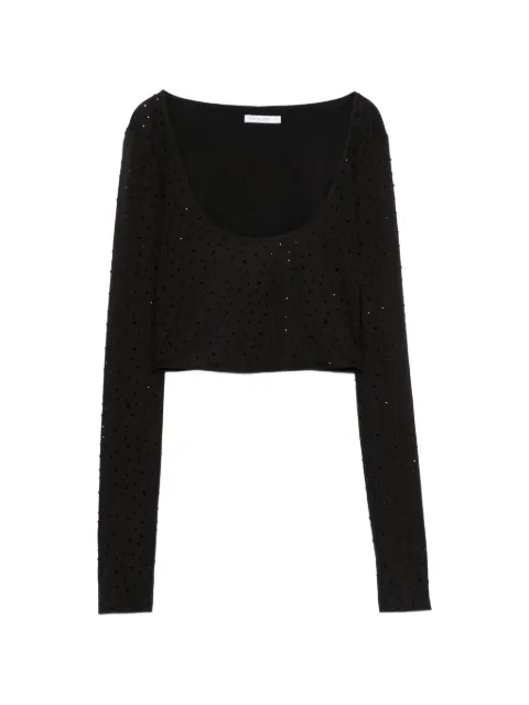 Patrizia Pepe rhinestone-embellished cropped top Black 8M0151J0047K506