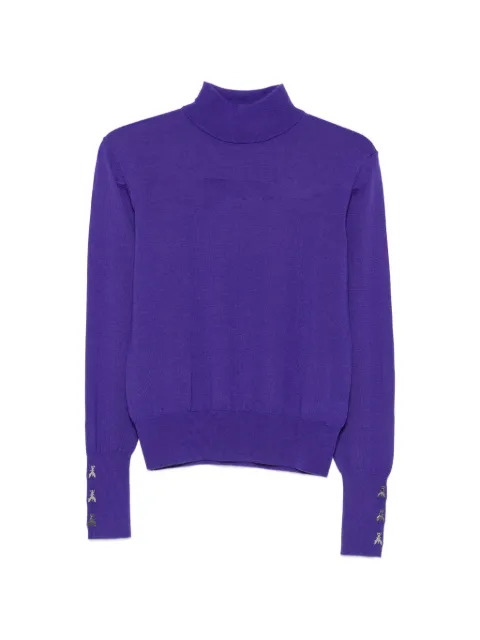 Patrizia Pepe embellished turtleneck sweater Purple 8K0427KM36M569
