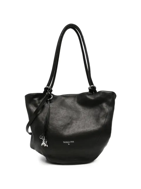 Patrizia Pepe logo-plaque leather shoulder bag Black 8B0000L005