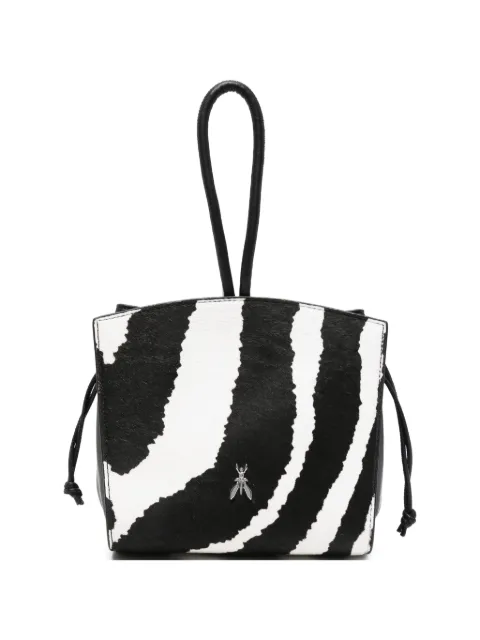 Patrizia Pepe zebra-print leather clutch bags Black 8B0073L056X2BD