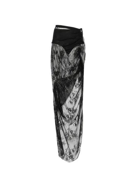 Patrizia Pepe asymmetric lace maxi skirt Black 8G0242J0050K103