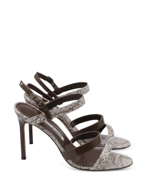 Manolo Blahnik Villano snakeskin sandals Neutrals GILTPUUSSH746249W