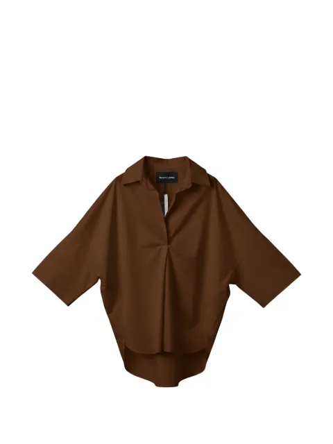 Black Label oversized pleated shirt Brown 419614007