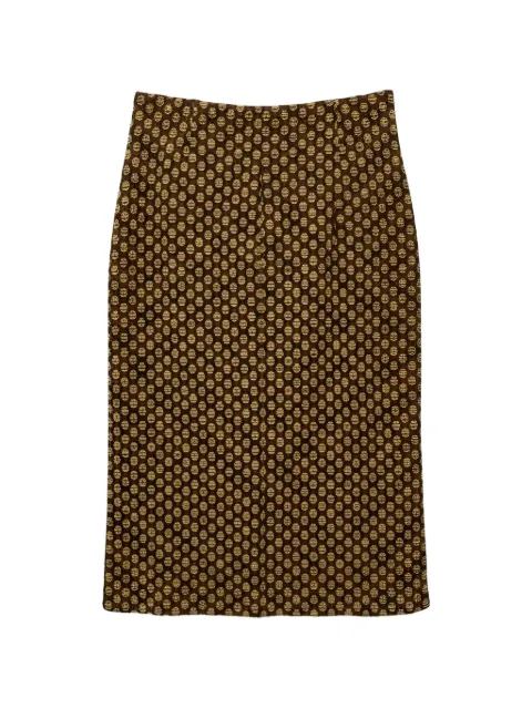 Odeeh geometric-pattern midi skirt Brown 5401016232