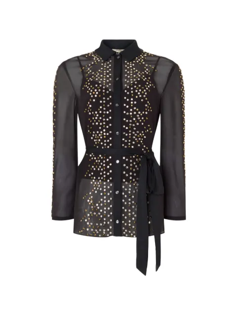 Temperley London stud-embellished Oberon shirt Black 26AOBE54478A