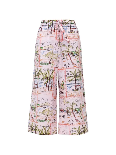 Odeeh graphic-print wide-leg trousers Pink 4319016549