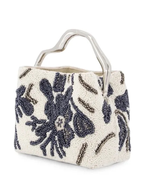 Cult Gaia Mini Solene beaded floral-print handbag Neutrals HDBTH2545BD3837