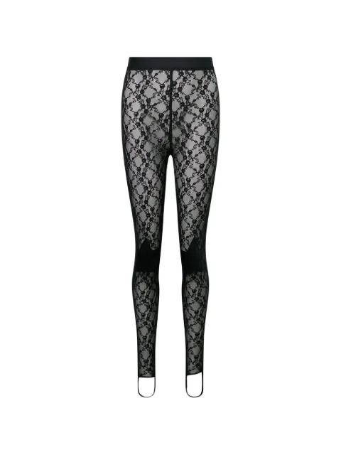 pushBUTTON star-patch floral-lace tights Black PB2620617W00617W