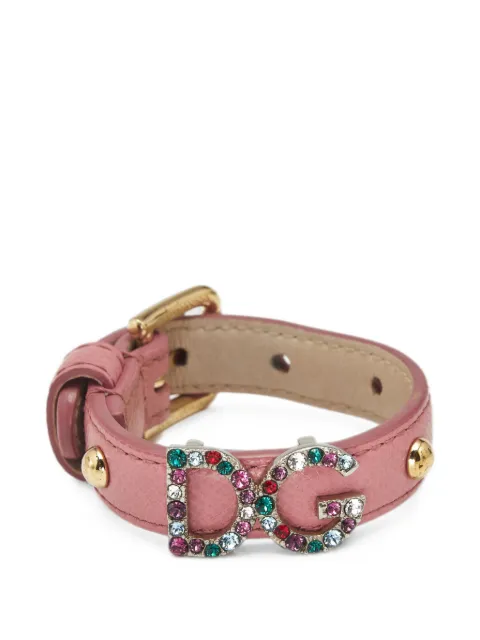 Dolce & Gabbana Pre-Owned DG Logo crystal-embellished bracelet Pink 1379776
