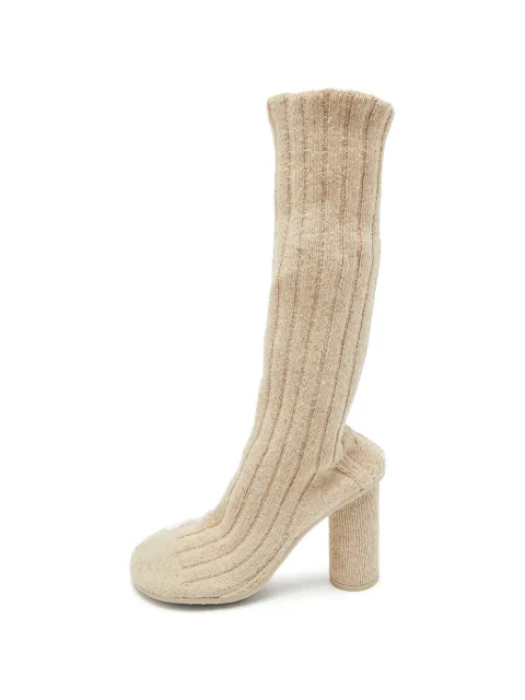 Bottega Veneta Pre-Owned Atomic ribbed ankle boots Neutrals 1377650