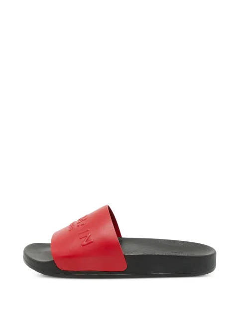 Balmain Pre-Owned logo-embossed leather sandals Red 1379913