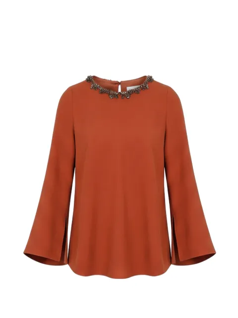 Gemy Maalouf beaded cowl-back top Brown LPW257392T