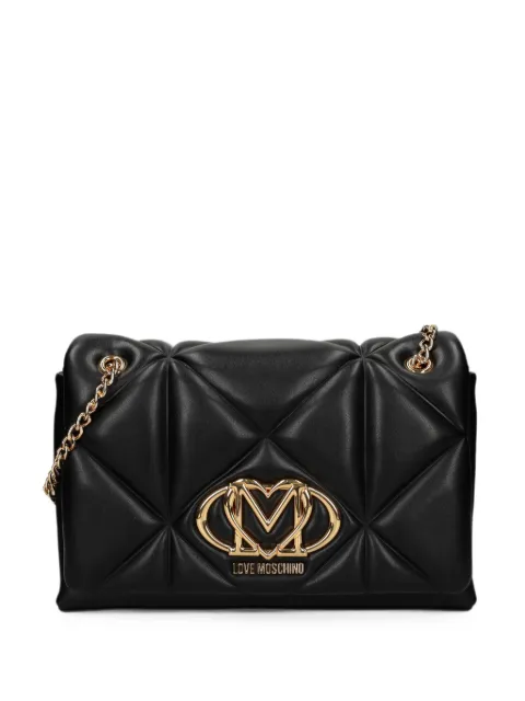 Love Moschino logo-appliqué shoulder bag Black JC4041PP1PLC0