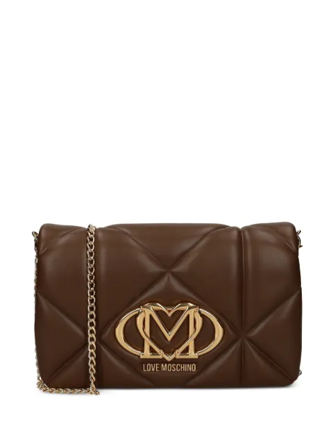 Love Moschino logo-appliqué crossbody bag Brown JC4043PP1PLC0