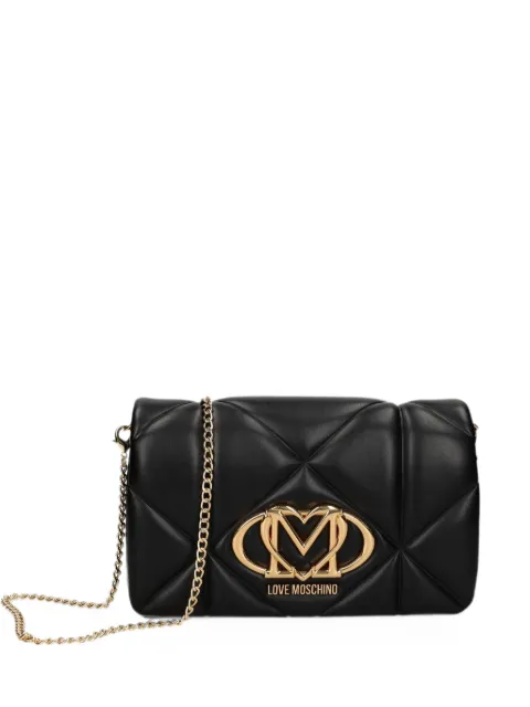 Love Moschino logo-plaque crossbody bag Black JC4043PP1P