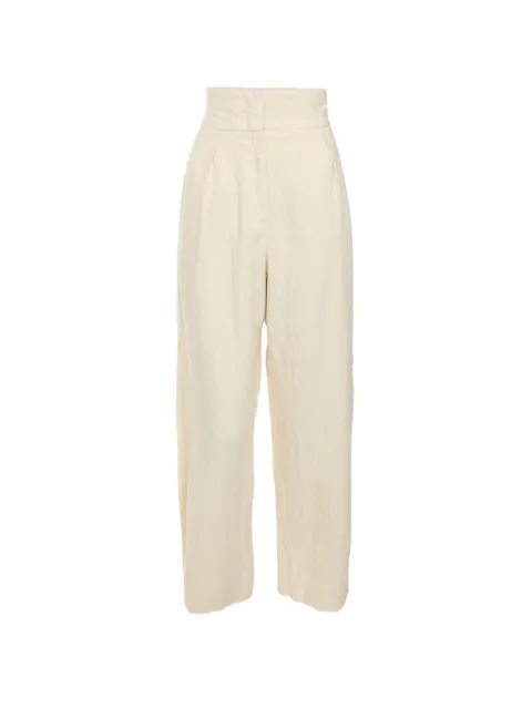 Jil Sander Pre-Owned pleated canvas trousers Neutrals 1351778