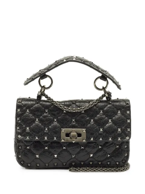 Valentino Garavani Pre-Owned small Rockstud Spike quilted handbag Black 1261635