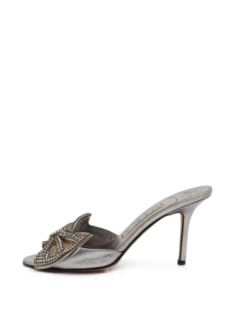 Gina crystal-embellished bow sandals Silver 1381020