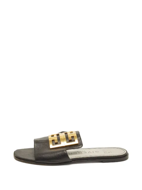 Givenchy Pre-Owned 4G leather slides Black 1381111