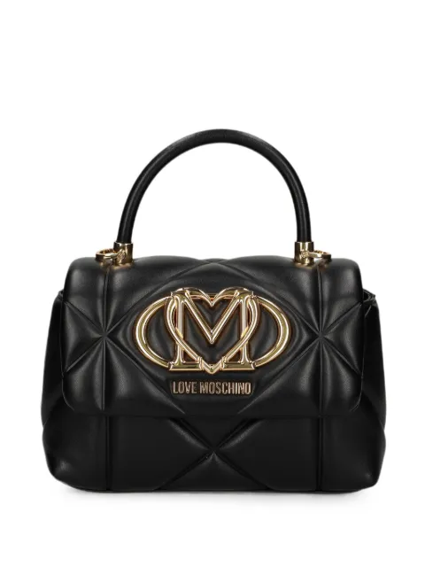 Love Moschino logo-plaque tote bag Black JC4035PP1PLC0