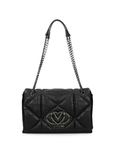 Love Moschino logo-appliqué shoulder bag Black JC4041PP1PLF1